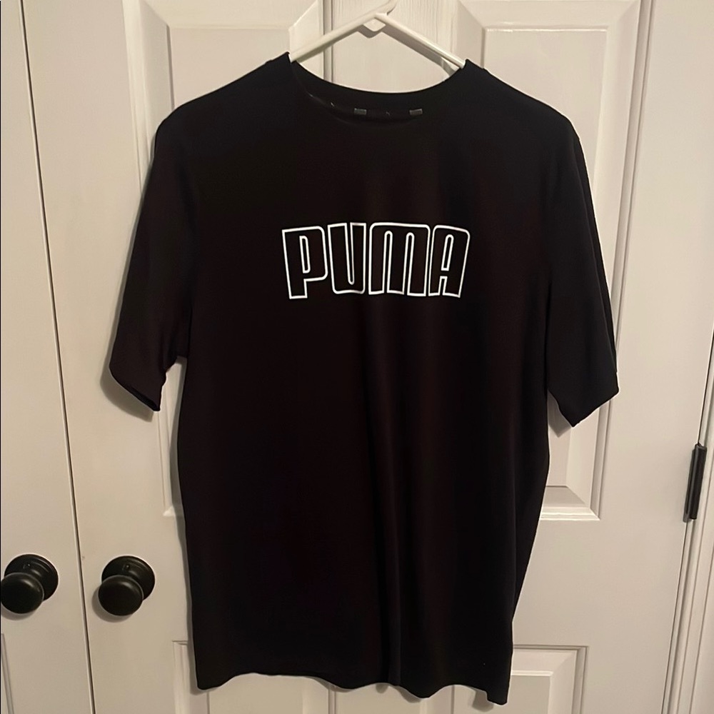 Puma Black Short Sleeve Tee Classic Crew Neck